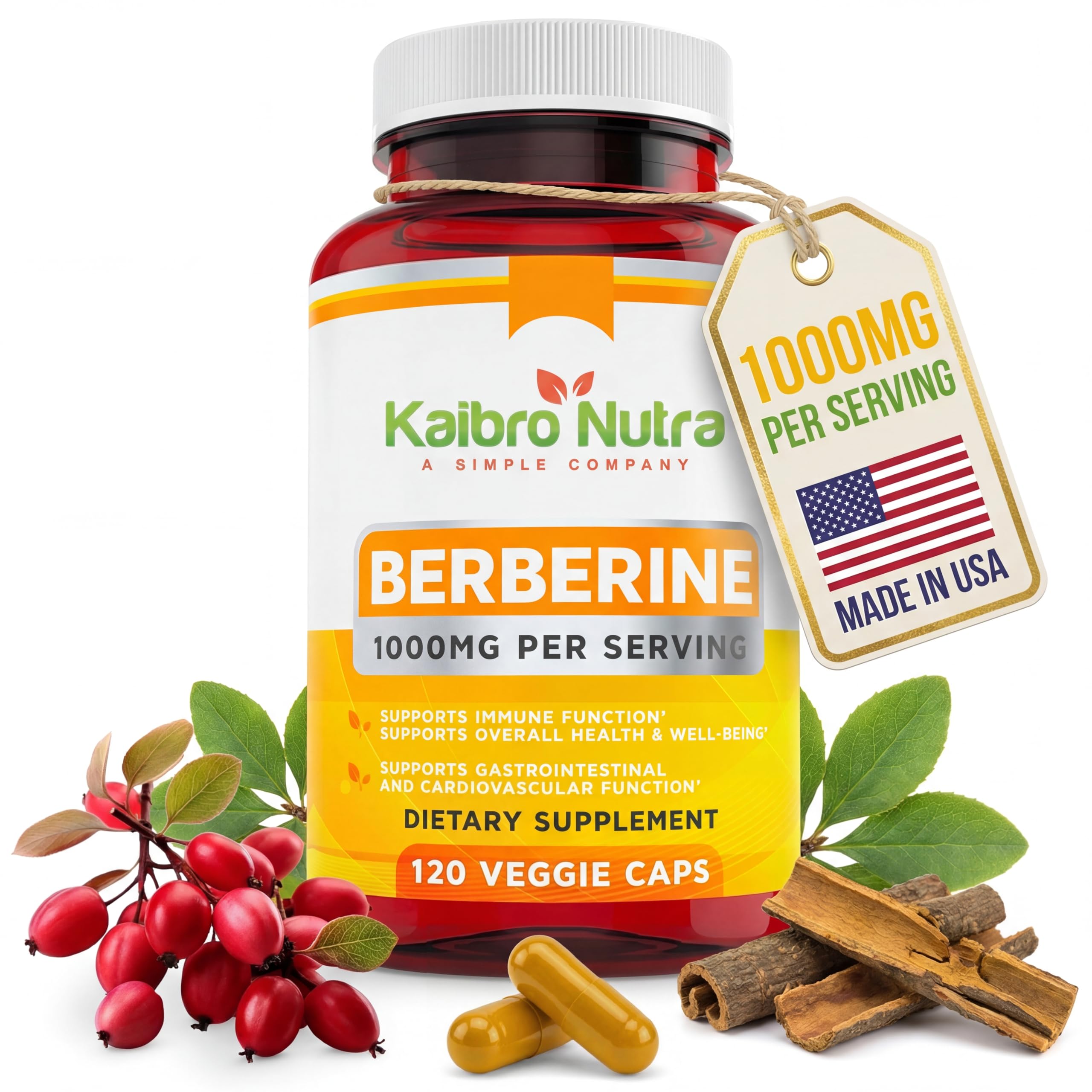 Amazon.com: Kaibro Nutra Berberine HCL Supplement 1000mg - for